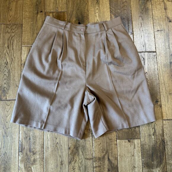 VTG Kim Rogers 100% Wool Blazer & Shorts Set Camel Coat Jacket Womens Plus Sz 18 - Picture 11 of 16